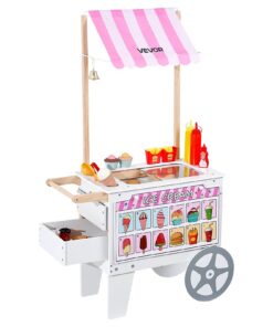 VEVOR Kids Ice Cream & Hot Dog Pretend Play Cart with 25 Accessories
