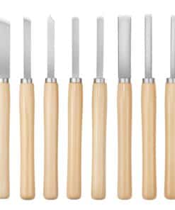 VEVOR 8-Piece Wood Lathe Chisel Set – Carbon Steel Woodturning Tools with Metric Blades for Precision Crafting