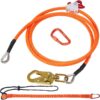 VEVOR 127mm Steel Core Flipline 3m with Carabiner  Rope Grab   Arborist Fall Protection Lanyard