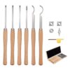 VEVOR 6 Piece Wood Lathe Chisel Set with HSS Carbide Blades  Turning Tools for Woodworking with Storage Box