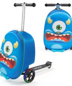 VEVOR 20-Inch Kids Ride-On Scooter Suitcase with Flash Wheels