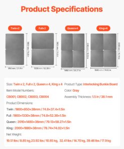 4-Piece Modular Set for Mattress Support