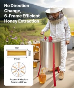 Stainless Steel Beekeeping Spinner with Adjustable Height & Clear Lid