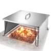 VEVOR 645x645x370 mm Stainless Steel Fire Pit Heat Deflector  Efficient Heat Shield  Burner Cover for Outdoor Heating