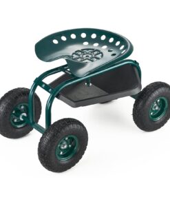 VEVOR Heavy-Duty Rolling Garden Cart with 360° Swivel Seat