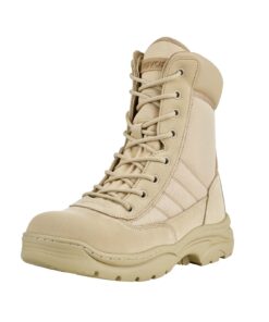 VEVOR Men's Tactical Combat Boots 203mm Sand Color with Side Zipper