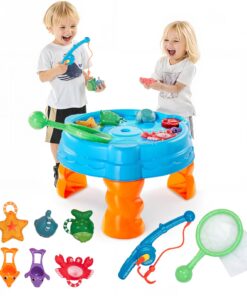 VEVOR Kids Sensory Water Play Table with 9 Accessories – Fishing-Themed Activity Table for Toddlers