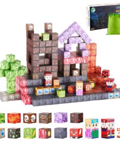 VEVOR 100-Piece Magnetic Building Blocks Set – Dual-Sided Dark Castle STEM Montessori Toy for Kids