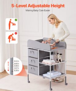 Lockable Wheels & Waterproof Fabric – Portable Diaper Station