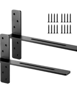 VEVOR 2 Pcs 457 mm Heavy-Duty Concealed Floating Shelf Brackets – Steel Wall Mount Supports