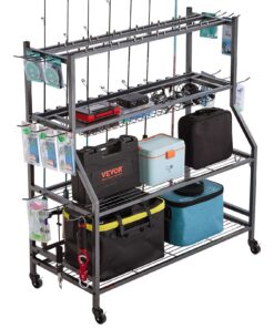 VEVOR Fishing Rod Rack Cart with Wheels – Holds 15 Rods
