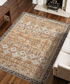 VEVOR Washable Anti-Skid Area Rug 229x290 cm – Vintage Brown Green