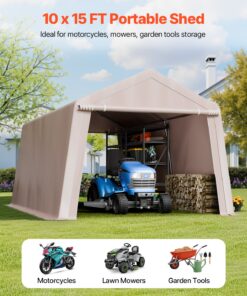 Heavy-Duty Steel Frame & PE Canopy for Garden & Garage