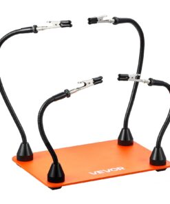 VEVOR Magnetic Soldering Helping Hands Station with 4 Flexible 360° Arms & Alligator Clips – Heavy-Duty Steel Base