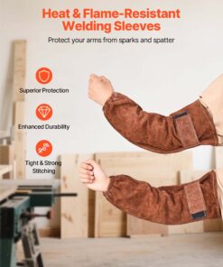 457 mm Heavy-Duty Leather Arm Protection with Adjustable Fit for Industrial Use