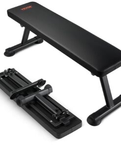 VEVOR Foldable Flat Weight Bench with 454kg Capacity for Full Body Home Strength Training – No Assembly Required