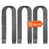 VEVOR 25cm Rebar Stakes 12 Pack  Heavy Duty U Shaped Galvanized Steel Ground Anchors with Chiseled Tips for Outdoor Use