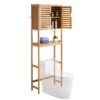 VEVOR Bamboo Over the Toilet Storage Cabinet 175 cm Tall with Adjustable Shelves