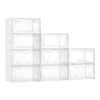 VEVOR 9PCS Stackable Transparent Shoe Storage Boxes for Up to EU Size 47  Durable Plastic Organizer with Magnetic Door