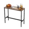 VEVOR Modern Bar Table  99x41x90 cm Pub Height Cocktail Table with Metal Frame  Wood Top for Home