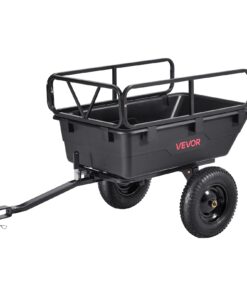 VEVOR 500kg 280L Tow-Behind Garden Trailer with Dump Function for ATV