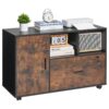 VEVOR Lockable Mobile Wood Filing Cabinet with Open Shelves