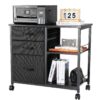 VEVOR Mobile Metal File Cabinet with 3 Fabric Drawers