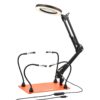 VEVOR 3X LED Magnifying Helping Hands Soldering Station with 4 Flexible Arms  Adjustable Light  Heavy Duty Steel Base
