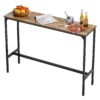VEVOR Modern High Bar Table 140x38x99 cm  Metal Frame  Wood Top for Kitchen