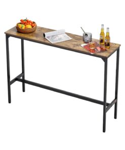 VEVOR Modern High Bar Table 140x38x99 cm – Metal Frame & Wood Top for Kitchen