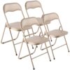VEVOR 4 Pack Folding Chairs with Padded PVC Leather Seats