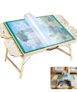 VEVOR Adjustable Wooden Puzzle Table with Folding Legs
