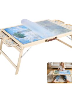 VEVOR 1500-Piece Wooden Jigsaw Puzzle Table with Folding Legs