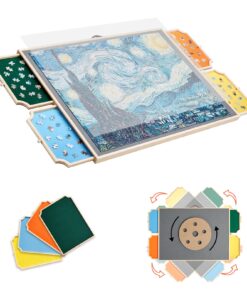 VEVOR 1500-Piece Wooden Jigsaw Puzzle Table with Rotating Base