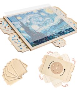 VEVOR 1500-Piece Wooden Puzzle Board with Rotating Base