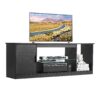 Modern TV Stand with Glass Shelf  LED Lighting for TVs up to 165 cm  Adjustable Storage