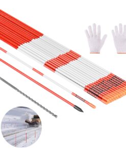 VEVOR 50pcs 8mm x 152cm Reflective Driveway Markers – Fiberglass Snow Stakes with 360° Visibility for Night Safety