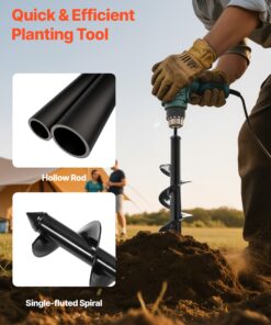 Gardening & Fence Post Hole Digging – Fits 3/8'' Drill Chuck