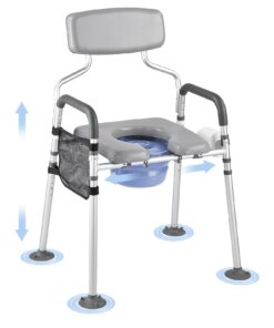 VEVOR 4-in-1 Bedside Commode Chair with Adjustable Height & Width