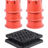 RV Trailer Jack Leveling Blocks Set  6 Stackable 20 cm High Blocks  2 Pads