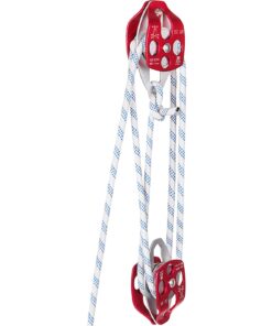 Twin Sheave Block and Tackle Pulley System with 12mm Double Braid Rope