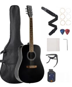 VEVOR 104cm Dreadnought Acoustic Guitar Bundle for Adult Beginners