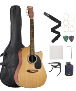 VEVOR 104 cm Cutaway Acoustic Guitar Beginner Bundle with Gig Bag