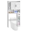 VEVOR White Over The Toilet Bathroom Storage Cabinet with Adjustable Shelf