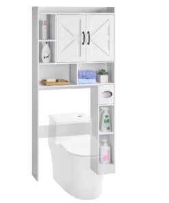 VEVOR White Over-The-Toilet Bathroom Storage Cabinet with Adjustable Shelf