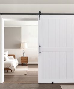 VEVOR 1219 x 2134mm White Sliding Barn Door with Hardware Kit