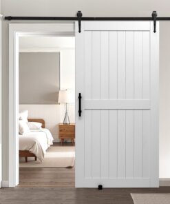 VEVOR Sliding Barn Door 1067x2134mm MDF with Waterproof Scratch-Resistant PVC Surface & Hardware Kit – Easy Install