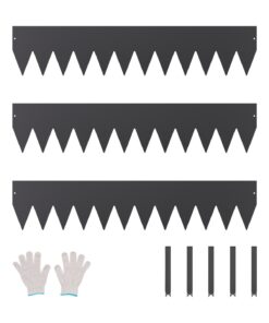 VEVOR Galvanized Steel Landscape Edging 3-Pack 101 x 20 cm Rust-Resistant Flexible Garden Border Divider