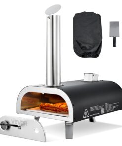 VEVOR 30cm Portable Outdoor Wood Pellet Pizza Oven with Thermometer – Iron Shell