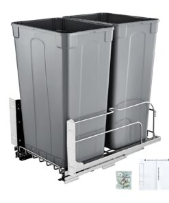 VEVOR Dual 47L Pull-Out Kitchen Trash Can with Soft-Close Rails
